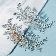 Wedding Hair Comb Silvery Rhinestones Bridal Headpiece Bride Hair Accessories