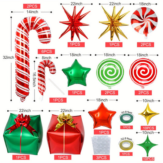 46pcs Christmas Balloons Party Supplies Decorations Garland Arch Kit