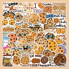 50pcs Cartoon Cookie Sticker Laptop Luggage Decoration Stickers