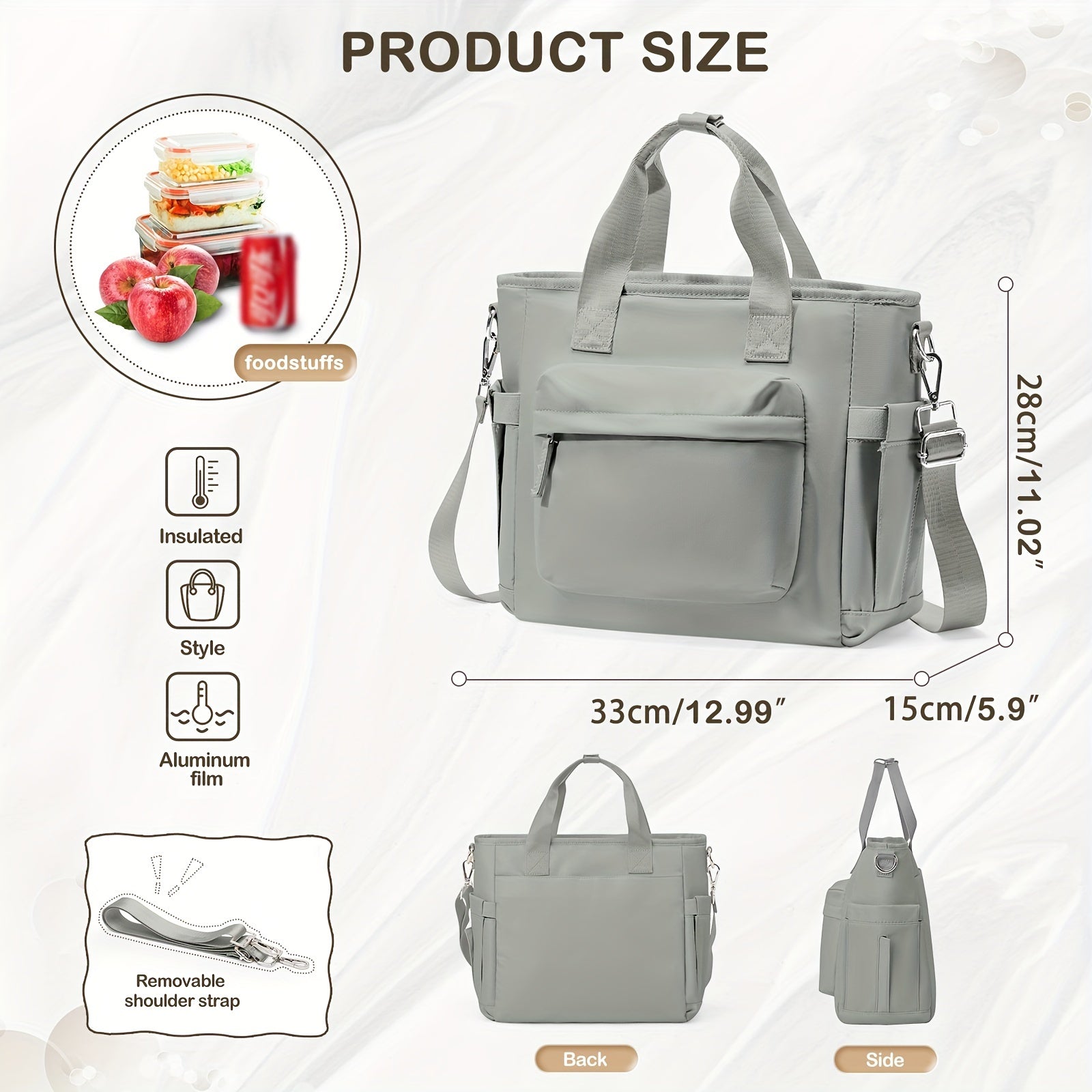 Waterproof Insulated Lunch Tote Bag for Women