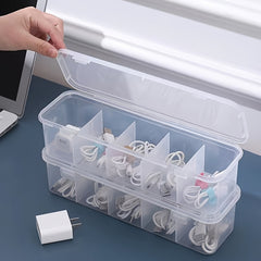 Data Cable Storage Box 5 Grids Waterproof Dustproof
