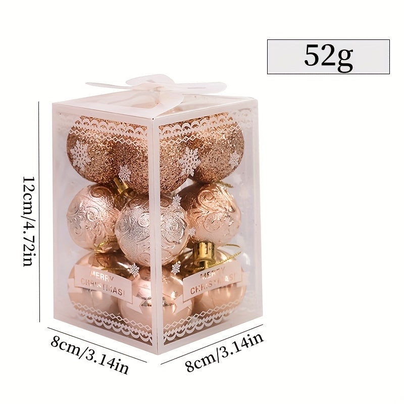 12pcs Christmas Ball Ornaments Set for Holiday Wreath & Party Decor