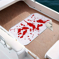 2pcs Halloween Blood Footprint Floor Mat Toilet Carpet Gothic Decor