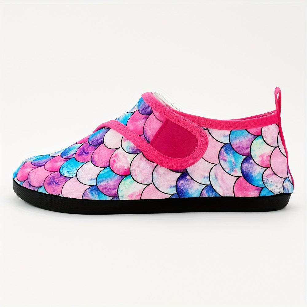 Girls' Fish Scale Water Shoes, Quick Dry & Non Slip for Summer Outdoor