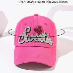 Letter Love Patch Baseball Cap Sparkling Women's Sports Hats