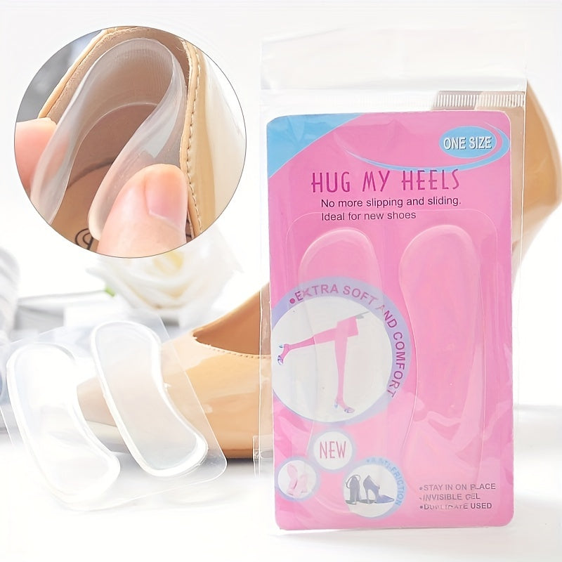 1 Pair Transparent Soft Silicone Heel Protector Foot Care Insole