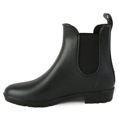 Waterproof PVC Lightweight Flat Rain Boots Elastic Non Slip Chelsea Boots