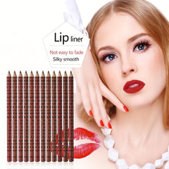 12pcs Matte Lip Liner Pen Natural Nude Smooth Lip Makeup