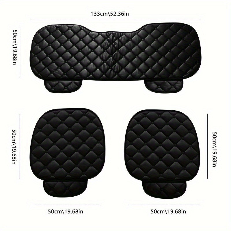 3pcs Car Seat Cushion Set Non-slip Winter Warm Seat Protector Universal