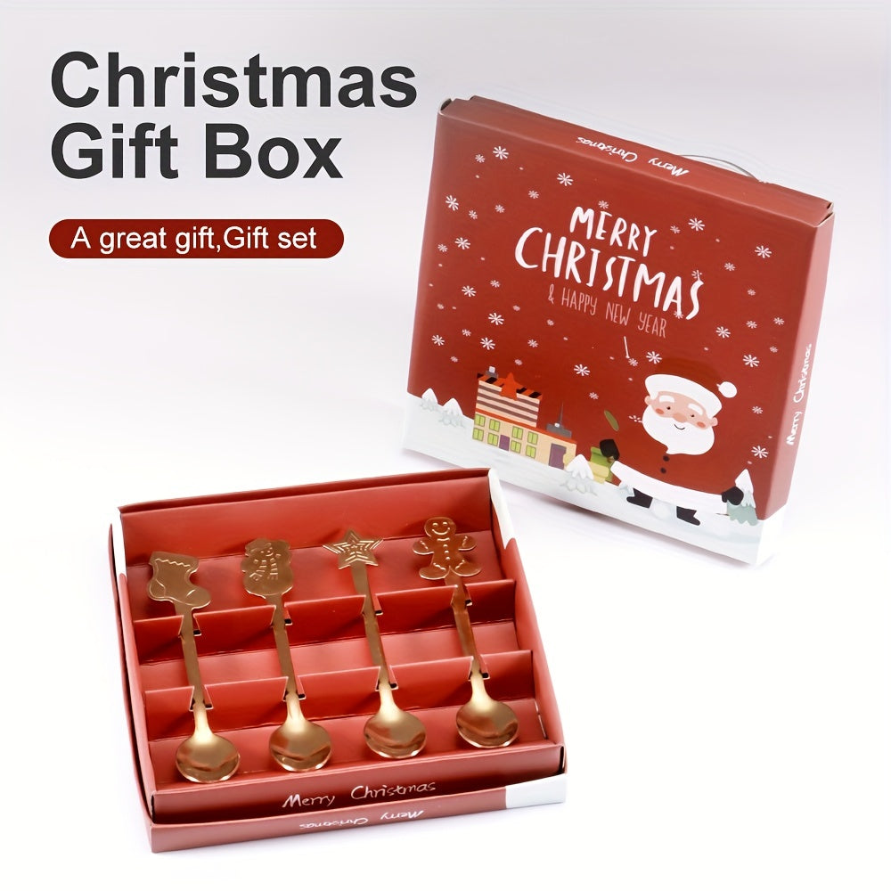 Christmas Spoon Set Stainless Steel Coffee Spoon Fruit Spoon Soup Spoon
