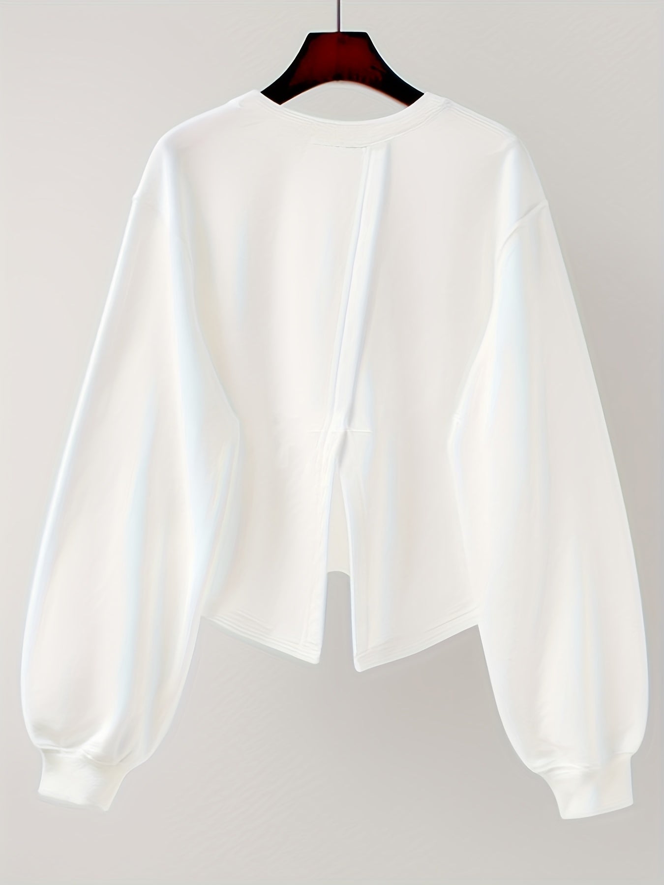 Letter Print Split Back Pullover Sweatshirt for Women