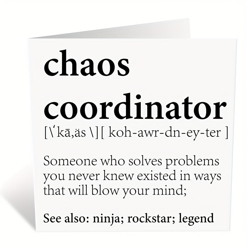 Funny Birthday Card Chaos Coordinator Definition Card For Women Men