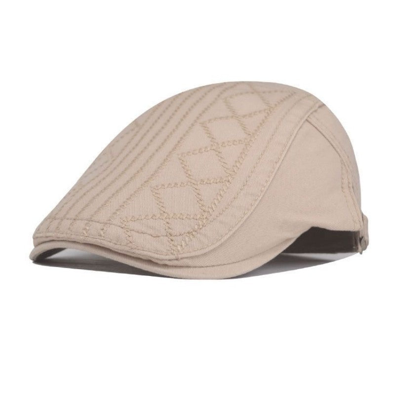 Men's Embroidered Cotton Beret Hat