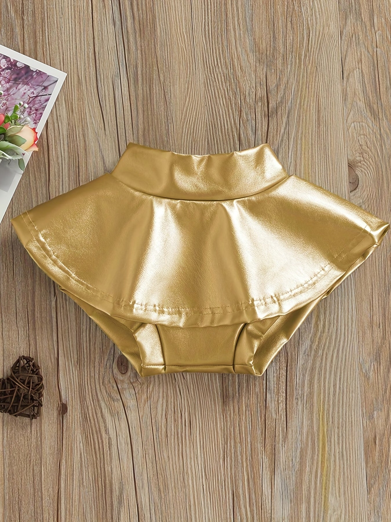 Baby Girl Pleated Skirt Girls PU Leather Skirt Toddler Tutu