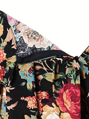 Floral Print Pleated Skirt with Pockets