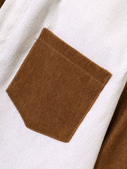 Boy's Corduroy Shirt & Sweatpants Set for Spring Fall