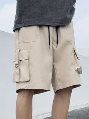 Men's Casual Cargo Shorts with Drawstring Waist - Summer Outdoor Activities