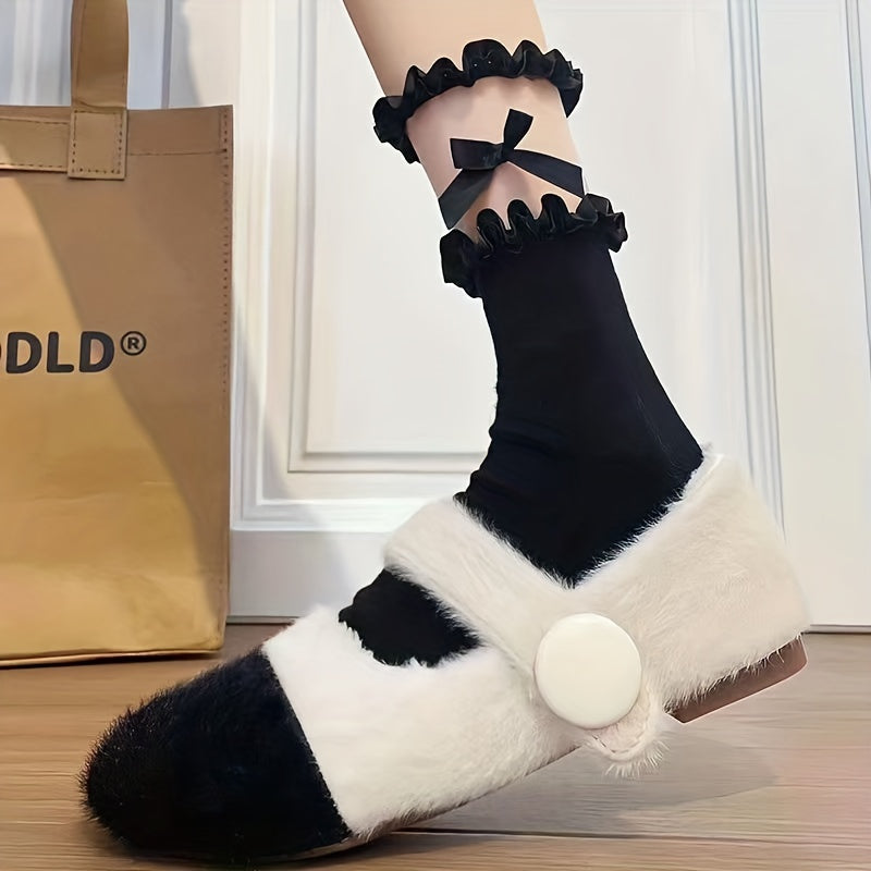 Mesh Bow Socks & Ruffle Stockings