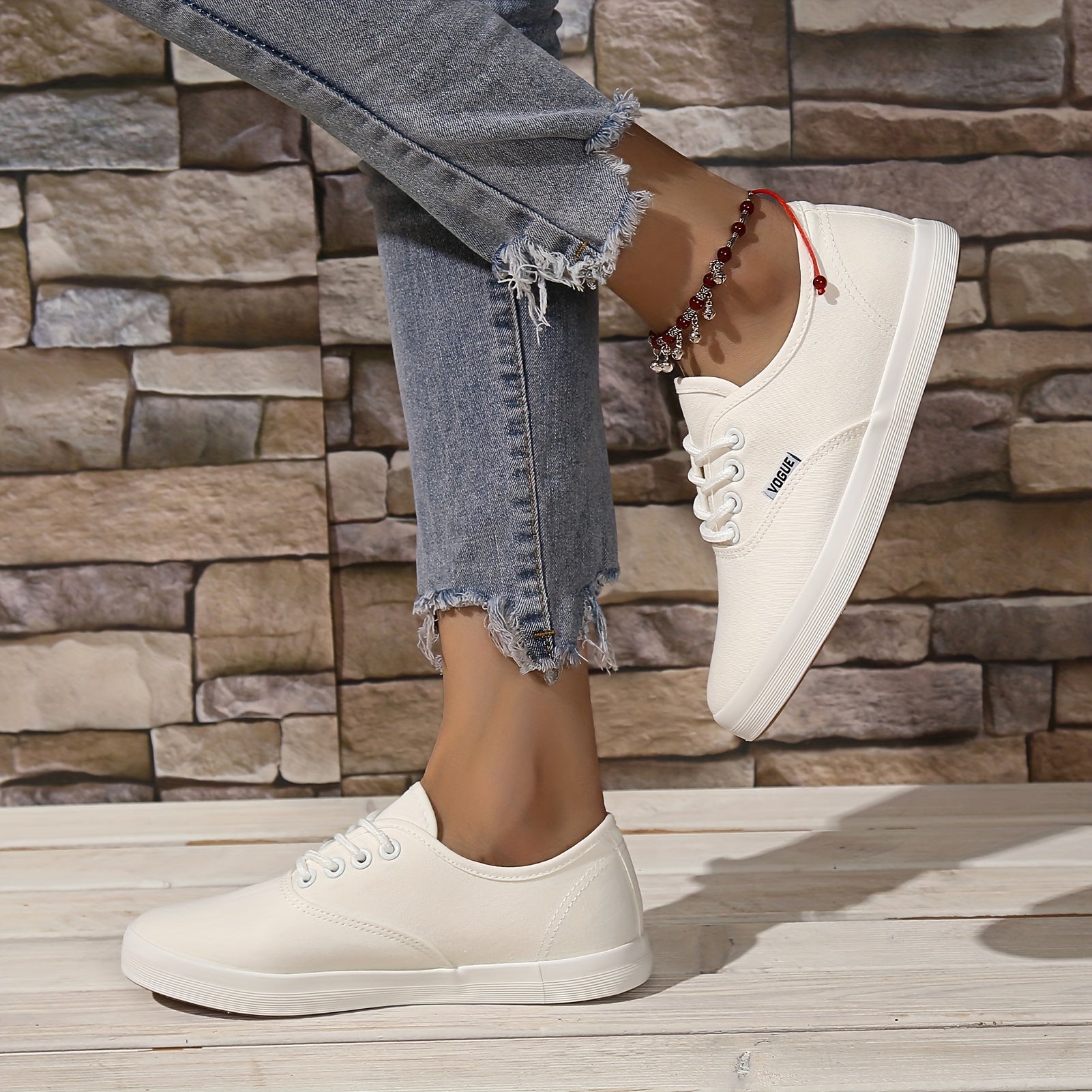 Women's Canvas Sneakers Lace Up Low Top Walking Shoes