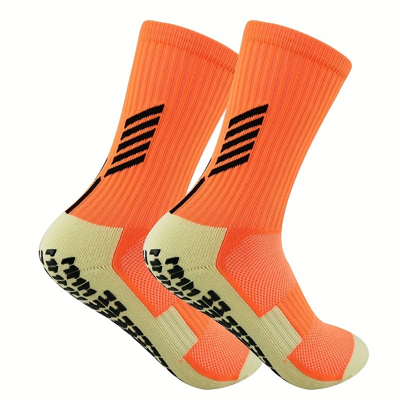 Non slip Silicone Bottom Football Socks Mid Calf Breathable Soccer Socks