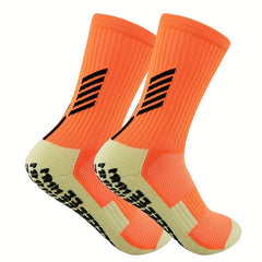 Non slip Silicone Bottom Football Socks Mid Calf Breathable Soccer Socks