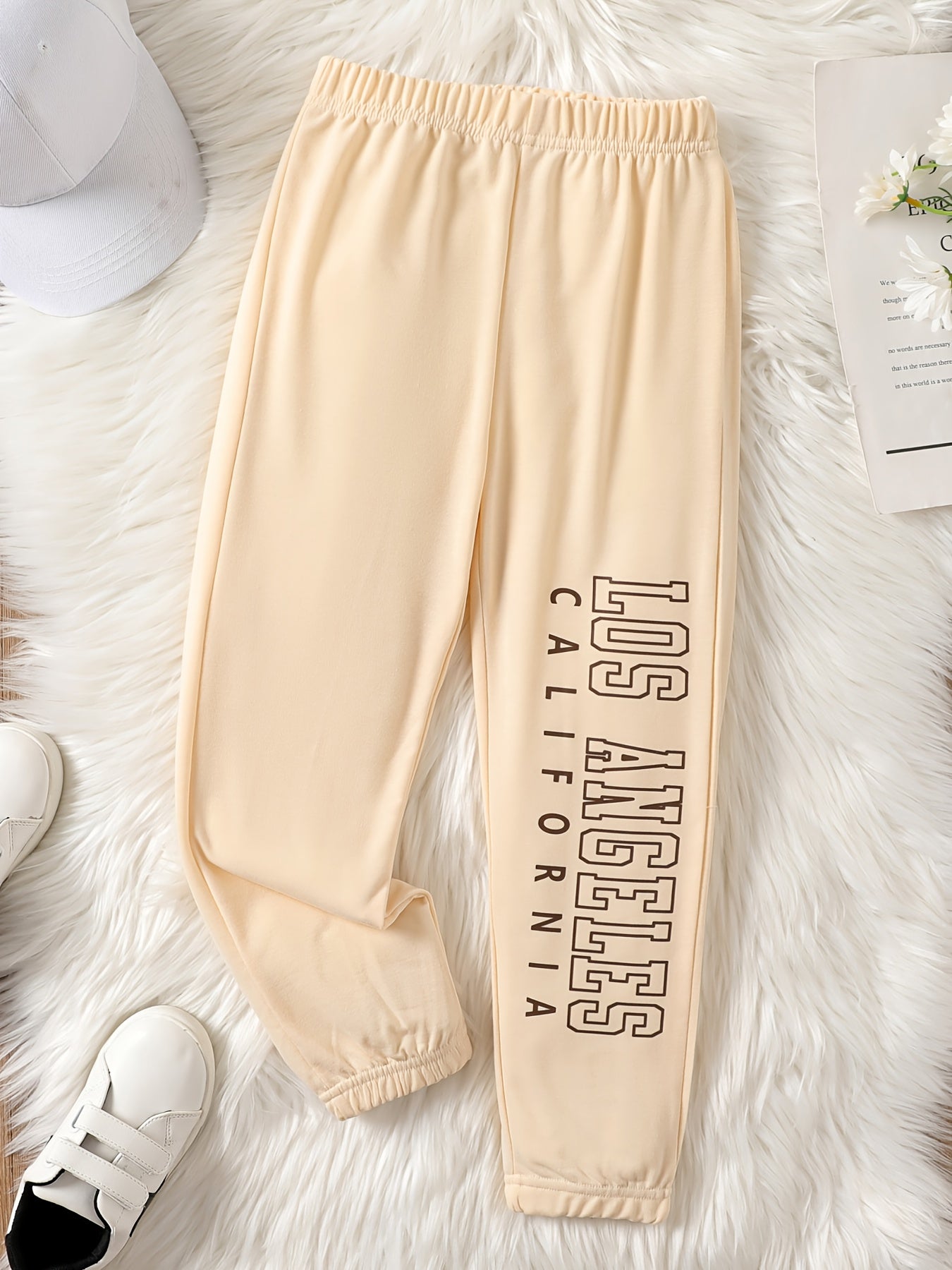 Kid Girls Letter Print Jogger Sweatpants Los Angeles