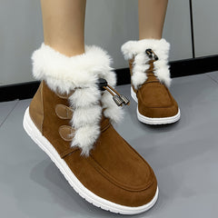 Women's Faux Fur Lined Plush Thermal Snow Boots High Top