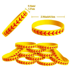 15 Silicone Baseball Bracelet Softball Bangle Wristband Sport Gift
