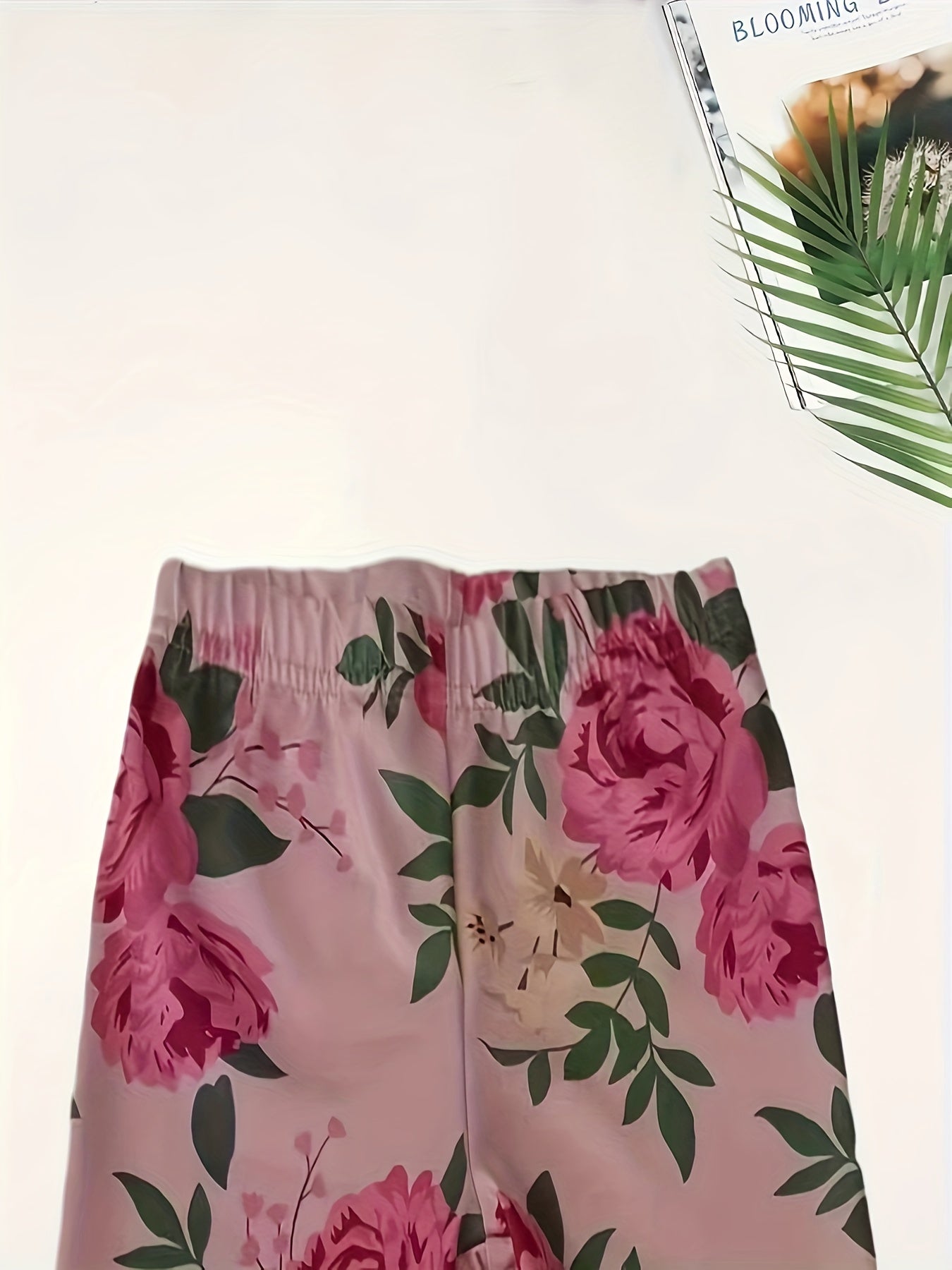 Girls Sweet Rose Graphic Leggings for All Seasons Sports Outdoor
