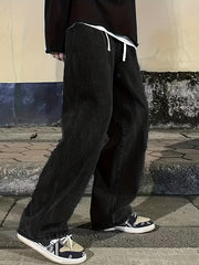 Loose Fit Jeans Mens Casual Street Style Denim Pants With Pockets