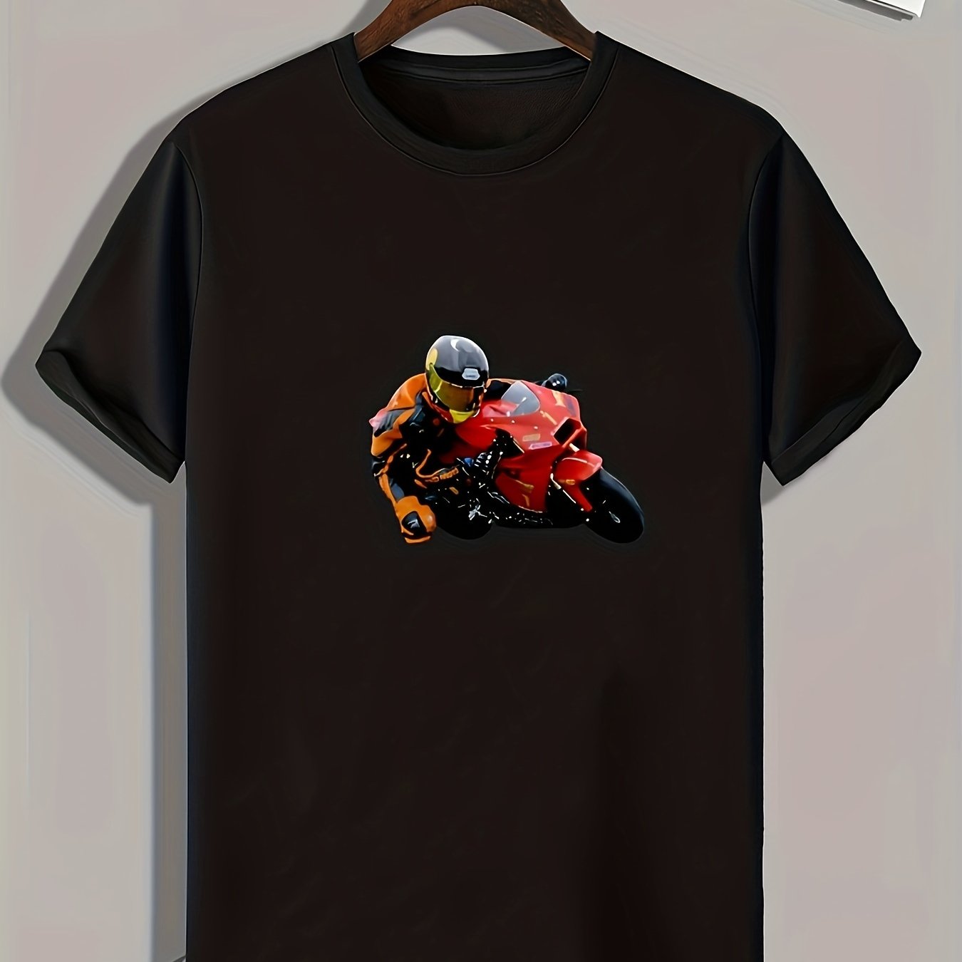 Motorcycle Pattern Print Men's Sports T-shirt