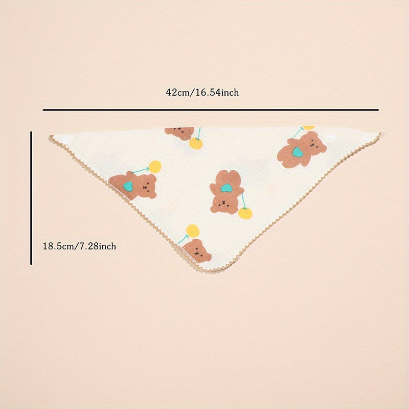 Soft Feeding Bib Lace Bear Print for Babies