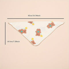 Soft Feeding Bib Lace Bear Print for Babies