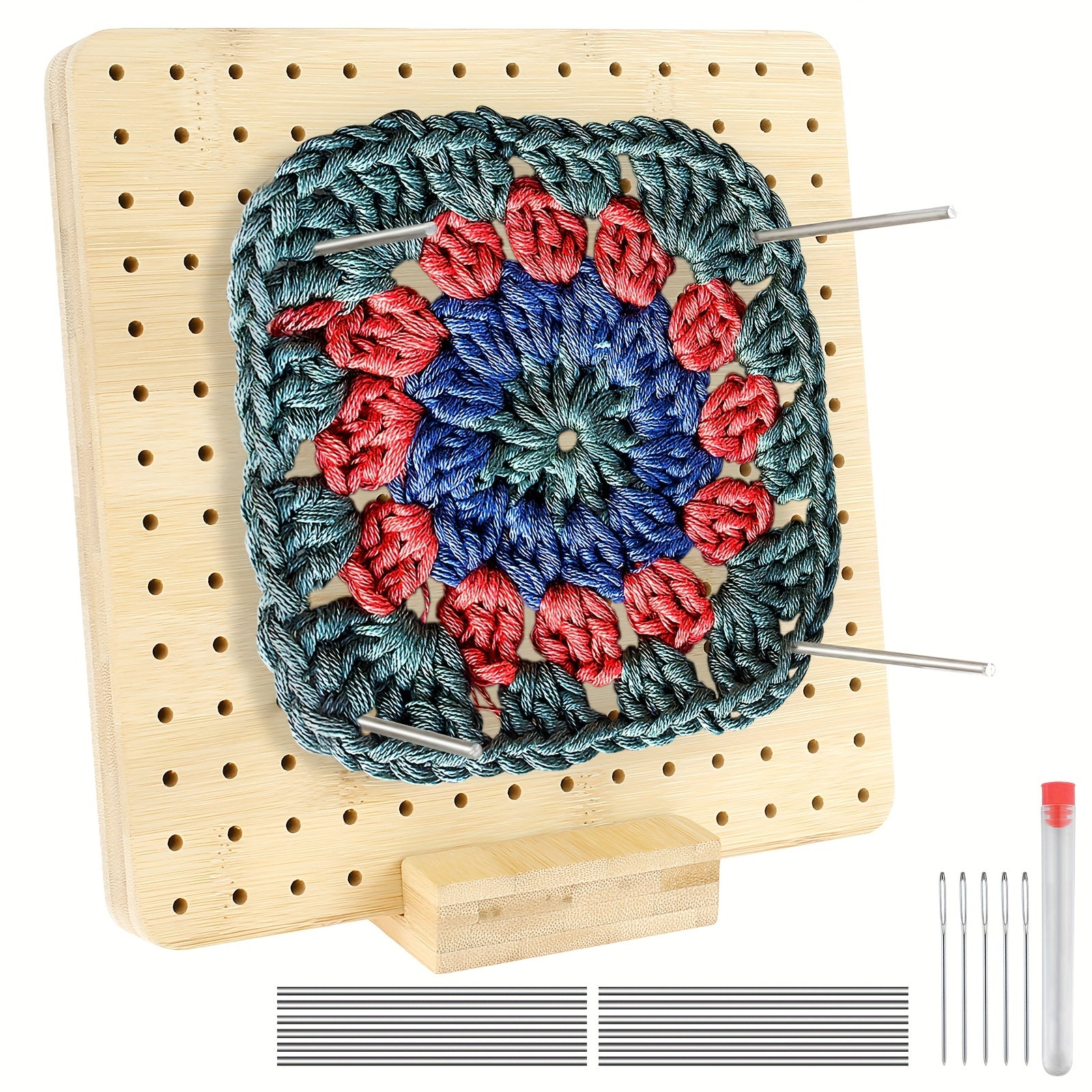 Blocking Board Kit 10 Steel Rod Pin 19 Crochet Wooden Board
