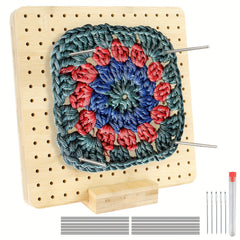 Blocking Board Kit 10 Steel Rod Pin 19 Crochet Wooden Board