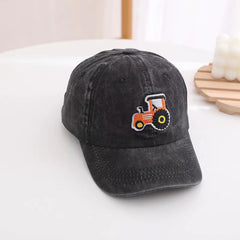 Kids Tractor Embroidered Ball Cap with Visor