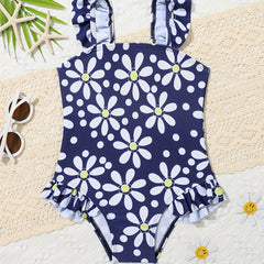 Floral One Piece Swimsuit for Toddler Girls - Beach Fun