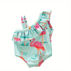 Flamingo Jumpsuit Swimsuit for 17-18 Inch Newborn Baby Girl Dolls
