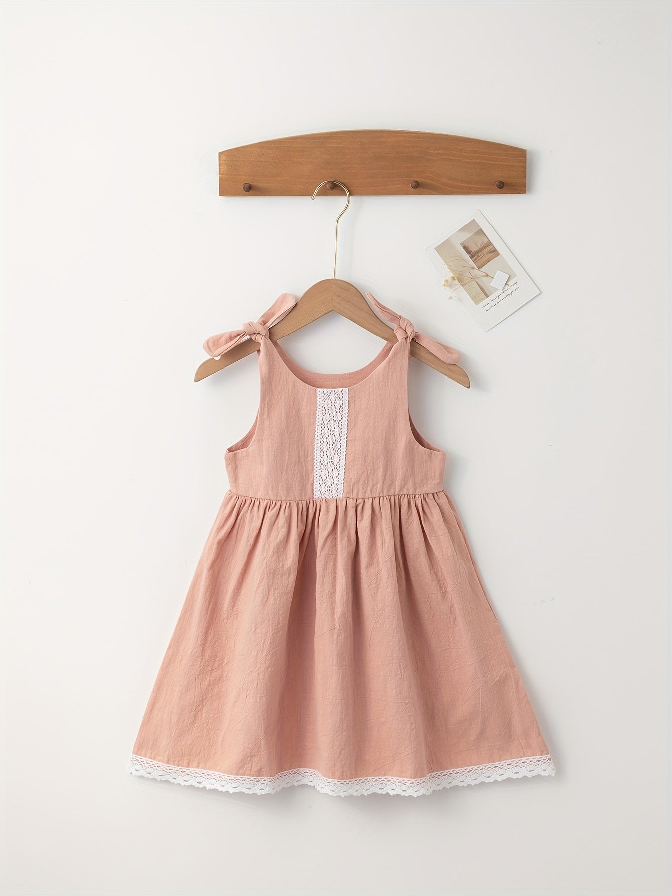 Sweet Suspender Dress with Lace Trim for Baby Girl