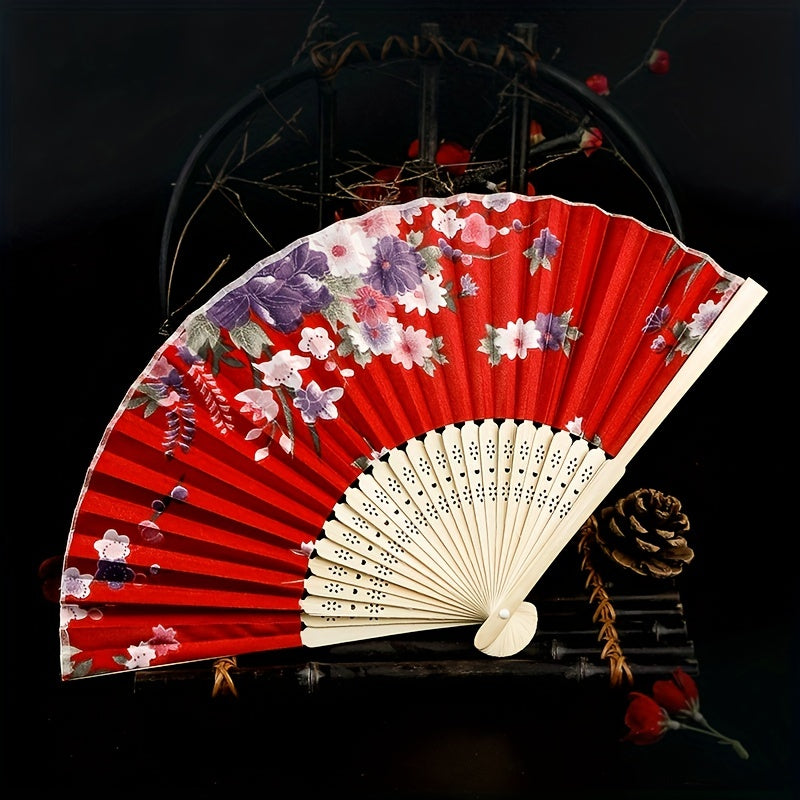 Chinese Style Folding Fan Bamboo Hollowed Paper Fan