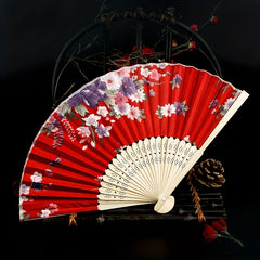 Chinese Style Folding Fan Bamboo Hollowed Paper Fan