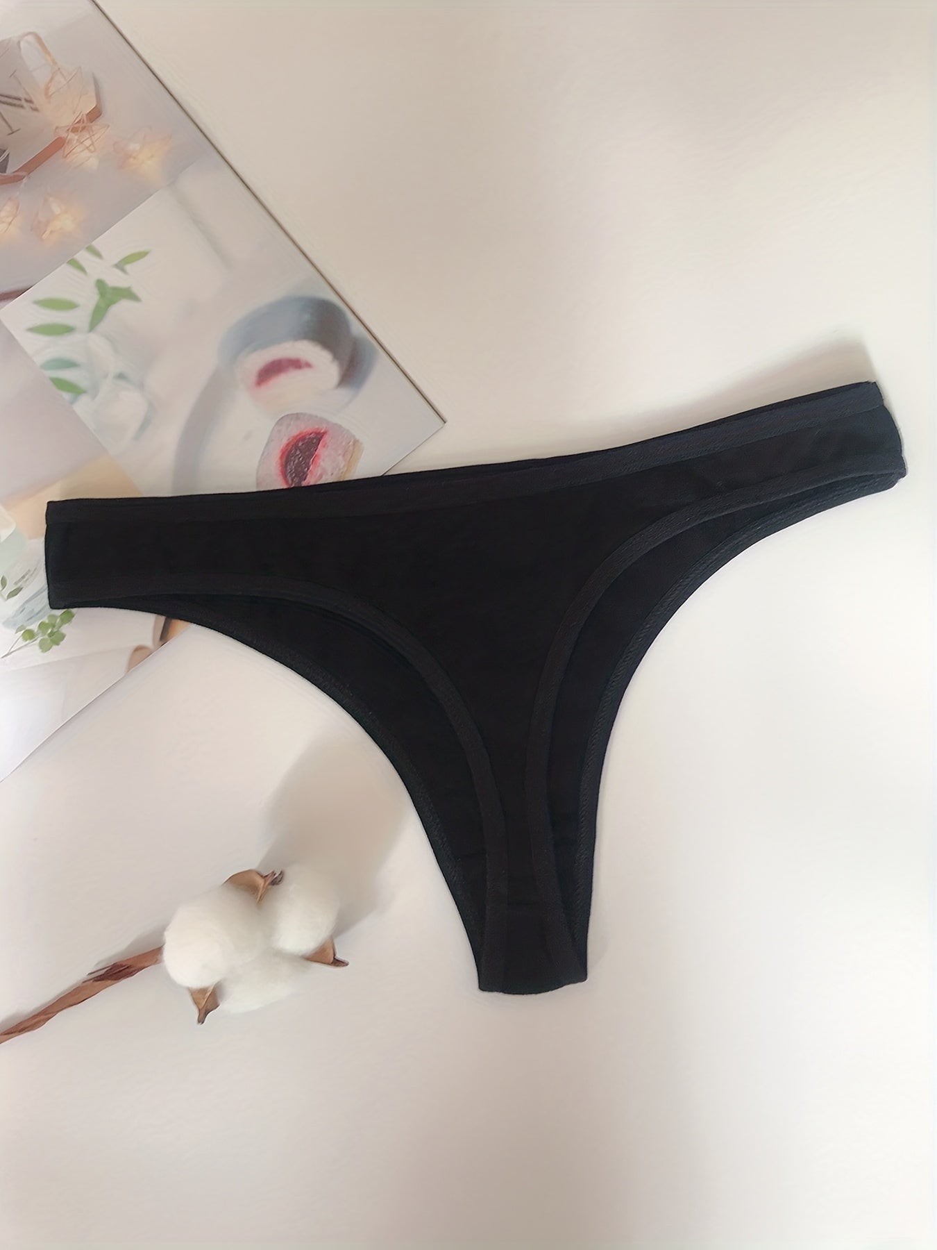 6 Pcs Sexy Low Waist Thongs Soft & Comfy Women's Lingerie