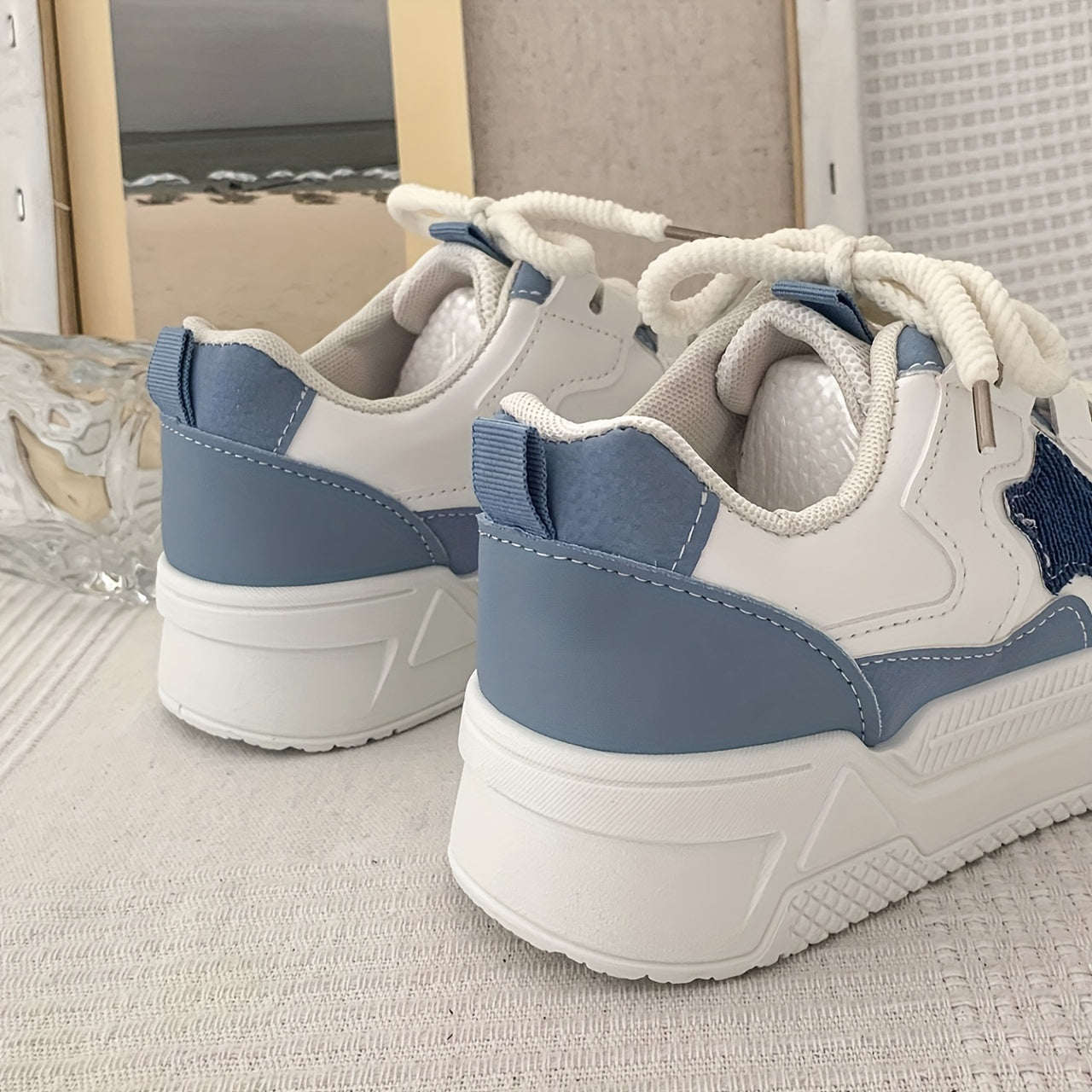 Women's Star Pattern Chunky Sneakers Comfortable Non slip Sports Shoes