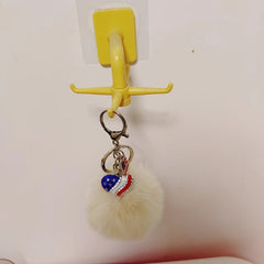 Rabbit Fur Ball Keychain for Purse Bag Pendant