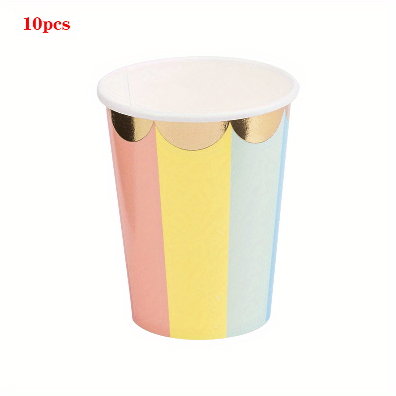 10pcs Rainbow Candy Plates and Napkins Set for Candy Party Decorations