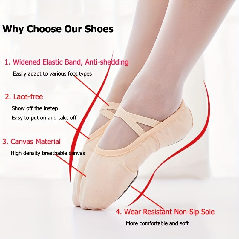 Women's Cross Straps Ballet Dance Shoes Split Sole Lace Ballet Shoes