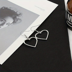 Hollow Heart Pendant Earrings & Ear Clips for Women