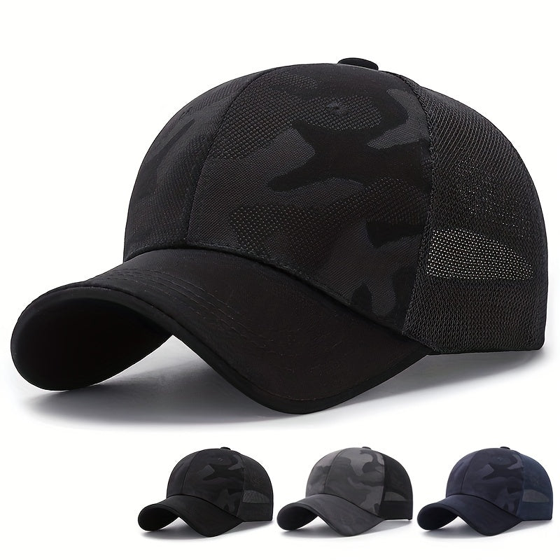 Men's Camo Baseball Cap Mesh Adjustable Casual Spring Summer Cap