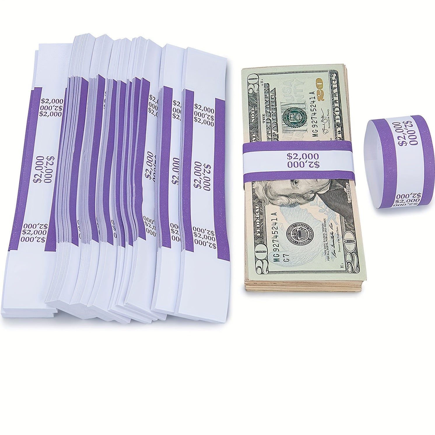 100 Self Sealing Currency Straps Money Bands Colorful Bill Wrappers