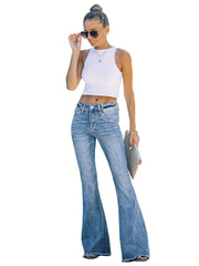 High Rise Flared Leg Jeans